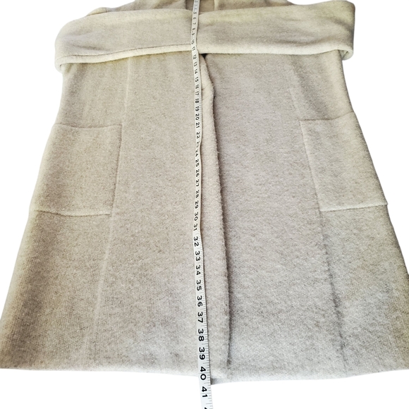 VINCE Bouclé Oatmeal Wool/Alpaca Blend Brushed Knit Long Cardigan Sweater SZ L - Picture 13 of 14